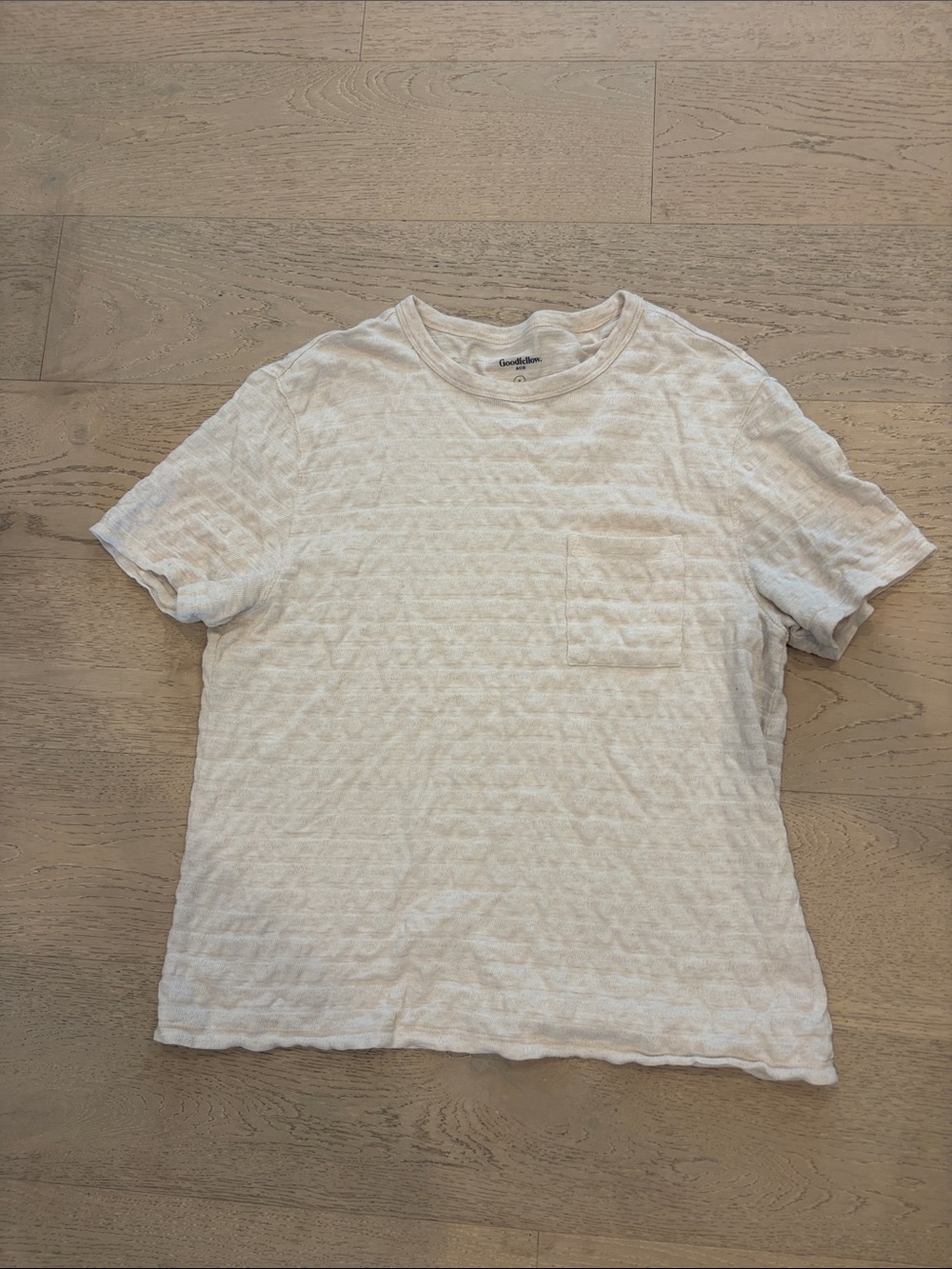 Goodfellow & Co Cream Short Sleeve Pocket Tee